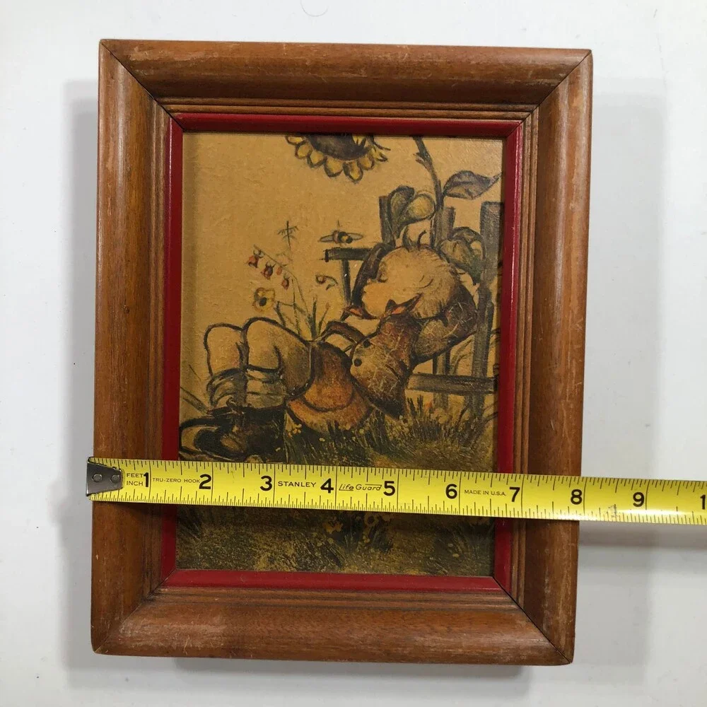 Lot of 4 Bonnie Belgium Signed Framed Drawings of Children Yellow 8